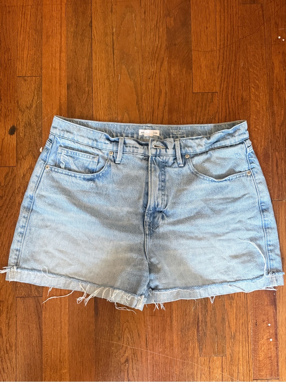 Good American Light Blue Denim Jean Shorts